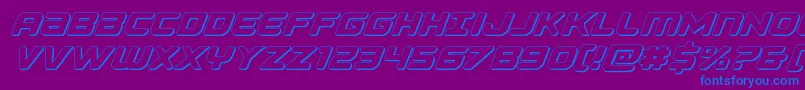 Falconpunch3D-Schriftart – Blaue Schriften auf violettem Hintergrund