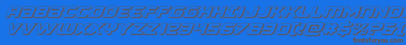 Fonte Falconpunch3D – fontes marrons em um fundo azul