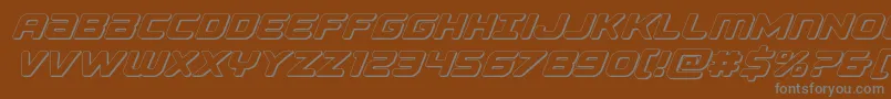 Falconpunch3D-Schriftart – Graue Schriften auf braunem Hintergrund