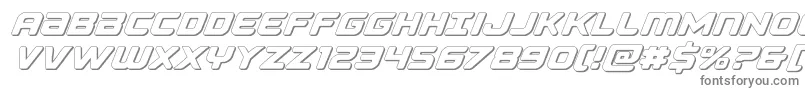 Falconpunch3D-fontti – harmaat kirjasimet valkoisella taustalla