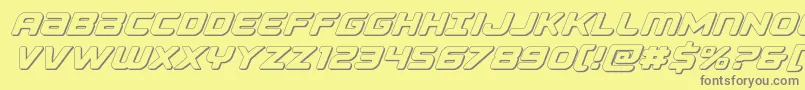 Falconpunch3D Font – Gray Fonts on Yellow Background