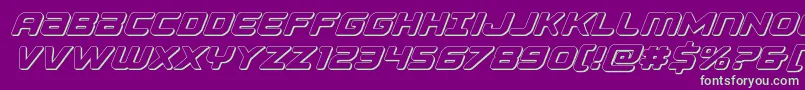 Fonte Falconpunch3D – fontes verdes em um fundo violeta