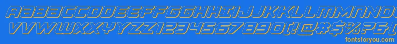Falconpunch3D-fontti – oranssit fontit sinisellä taustalla