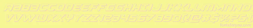 Fonte Falconpunch3D – fontes rosa em um fundo amarelo