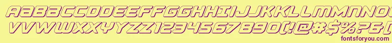 Falconpunch3D Font – Purple Fonts on Yellow Background