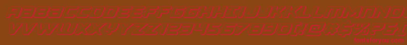 Falconpunch3D-Schriftart – Rote Schriften auf braunem Hintergrund