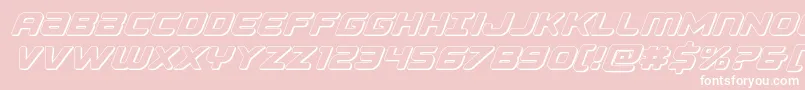 Police Falconpunch3D – polices blanches sur fond rose