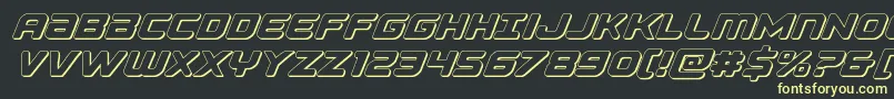 Fonte Falconpunch3D – fontes amarelas em um fundo preto
