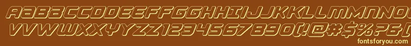 Falconpunch3D Font – Yellow Fonts on Brown Background