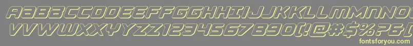 Falconpunch3D-Schriftart – Gelbe Schriften auf grauem Hintergrund