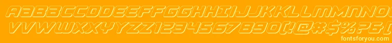Fonte Falconpunch3D – fontes amarelas em um fundo laranja
