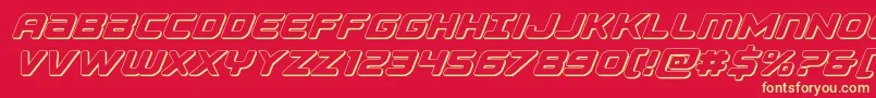 フォントFalconpunch3D – 黄色の文字、赤い背景