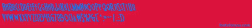 フォントWolfsbane2left – 赤い背景に青い文字