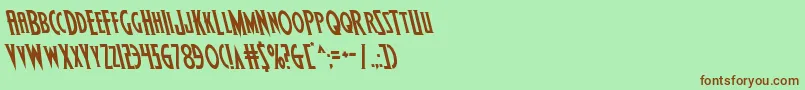 Wolfsbane2left Font – Brown Fonts on Green Background