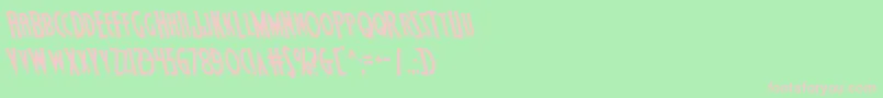 Wolfsbane2left-fontti – vaaleanpunaiset fontit vihreällä taustalla