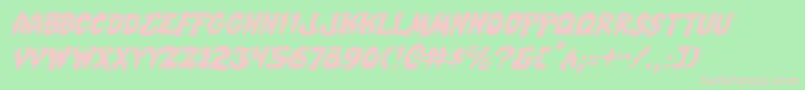 MysticSinglerLightItalic Font – Pink Fonts on Green Background