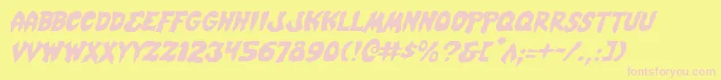 MysticSinglerLightItalic Font – Pink Fonts on Yellow Background