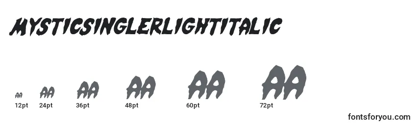 MysticSinglerLightItalic Font Sizes