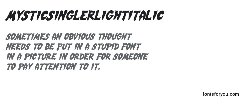 MysticSinglerLightItalic Font