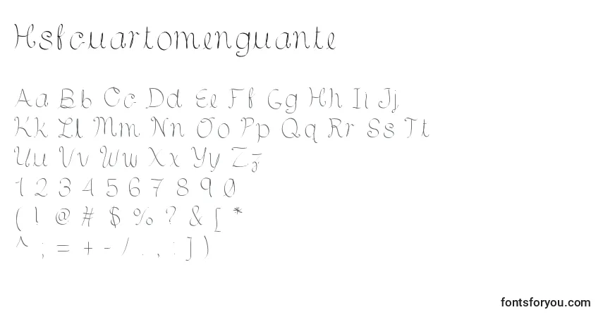 A fonte Hsfcuartomenguante – alfabeto, números, caracteres especiais
