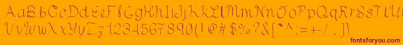 Hsfcuartomenguante Font – Purple Fonts on Orange Background