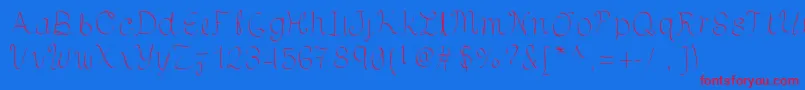 Шрифт Hsfcuartomenguante – красные шрифты на синем фоне