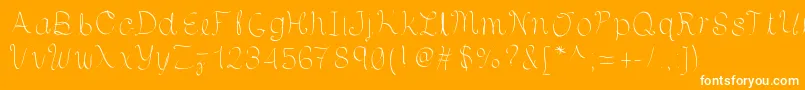 Hsfcuartomenguante-Schriftart – Weiße Schriften auf orangefarbenem Hintergrund