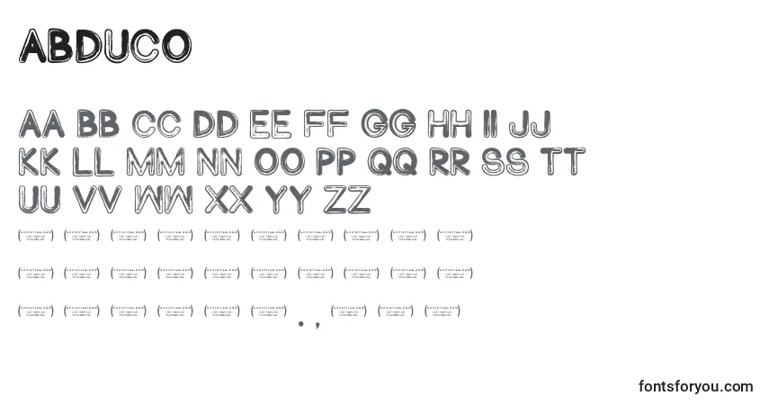 Abduco-fontti – aakkoset, numerot, erikoismerkit