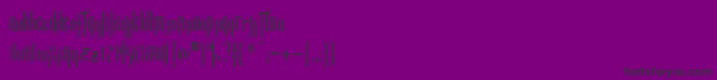 Luxembourg-Schriftart – Schwarze Schriften auf violettem Hintergrund