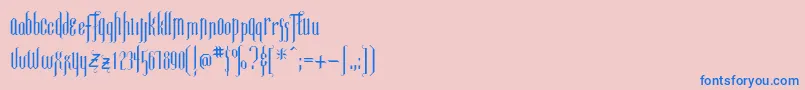 Luxembourg-fontti – siniset fontit vaaleanpunaisella taustalla