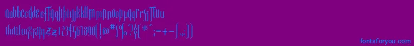 Luxembourg-fontti – siniset fontit violetilla taustalla