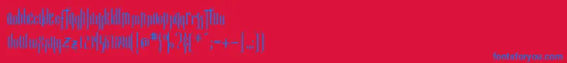 Luxembourg-fontti – siniset fontit punaisella taustalla