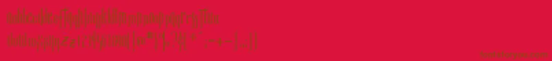 フォントLuxembourg – 赤い背景に茶色の文字