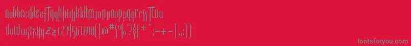 Luxembourg-fontti – harmaat kirjasimet punaisella taustalla