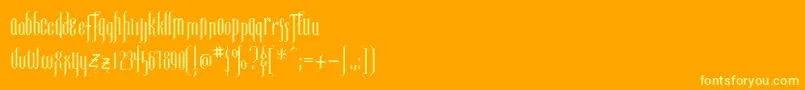 Luxembourg-fontti – keltaiset fontit oranssilla taustalla