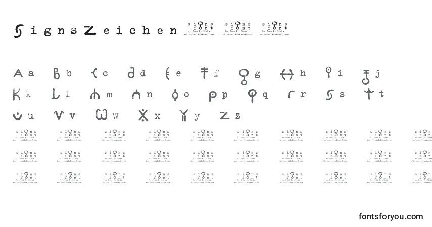 Schriftart SignsZeichen2.0 – Alphabet, Zahlen, spezielle Symbole
