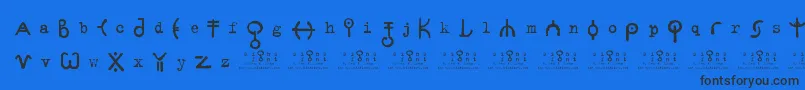 SignsZeichen2.0 Font – Black Fonts on Blue Background