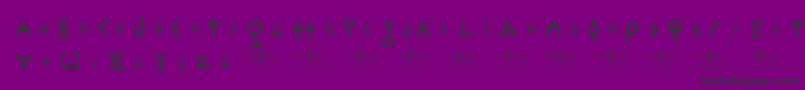 SignsZeichen2.0-Schriftart – Schwarze Schriften auf violettem Hintergrund