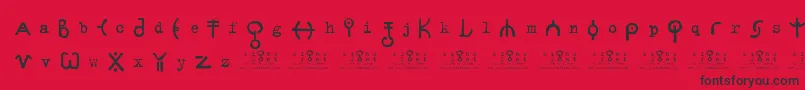 SignsZeichen2.0 Font – Black Fonts on Red Background