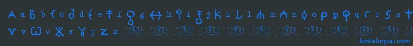fuente SignsZeichen2.0 – Fuentes Azules Sobre Fondo Negro