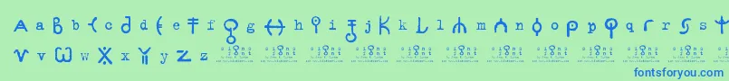 SignsZeichen2.0 Font – Blue Fonts on Green Background