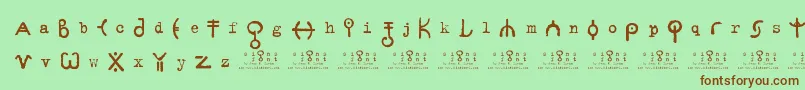 SignsZeichen2.0 Font – Brown Fonts on Green Background