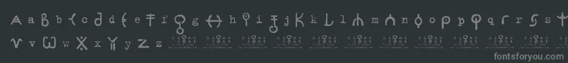 SignsZeichen2.0-Schriftart – Graue Schriften auf schwarzem Hintergrund