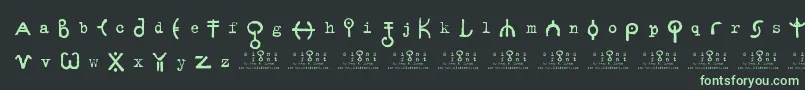 SignsZeichen2.0 Font – Green Fonts on Black Background