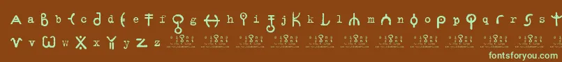 SignsZeichen2.0 Font – Green Fonts on Brown Background