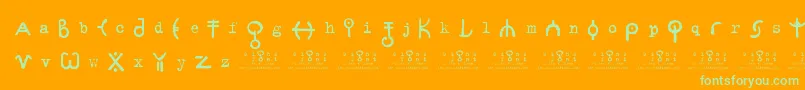 SignsZeichen2.0 Font – Green Fonts on Orange Background