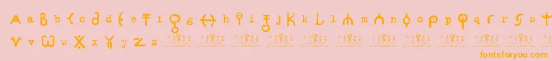 SignsZeichen2.0-Schriftart – Orangefarbene Schriften auf rosa Hintergrund