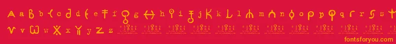 SignsZeichen2.0 Font – Orange Fonts on Red Background