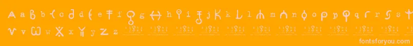 SignsZeichen2.0-Schriftart – Rosa Schriften auf orangefarbenem Hintergrund