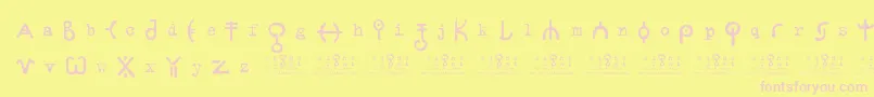 SignsZeichen2.0 Font – Pink Fonts on Yellow Background